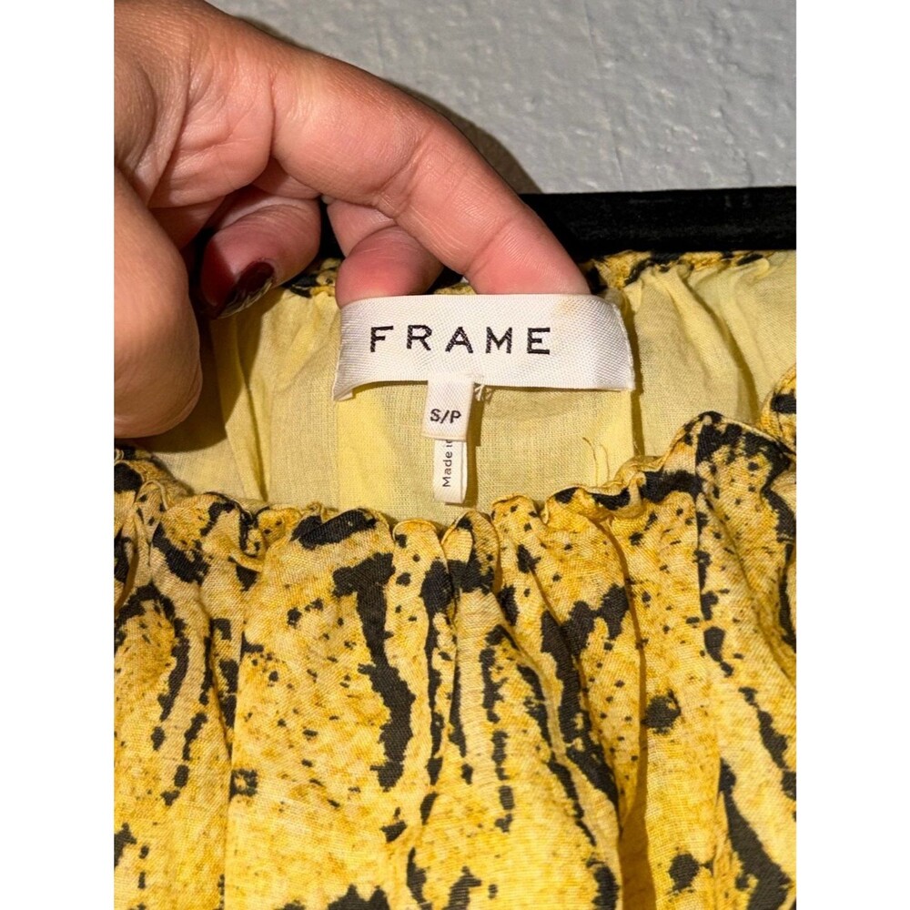 Frame Off The Shoulder Billow Top In Python Multi Size S - Picture 6 of 8